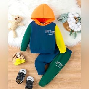 New York color block sweats outfit